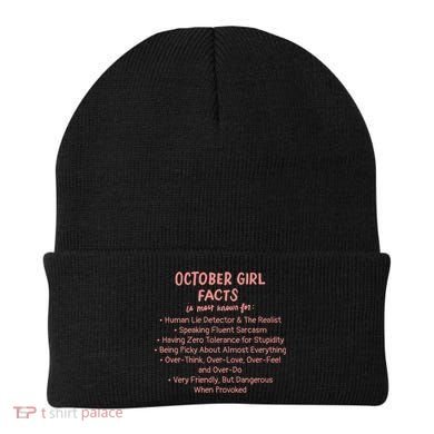 October Facts Birthday Funny Gift Born Libra Or Scorpio Gift Beanie