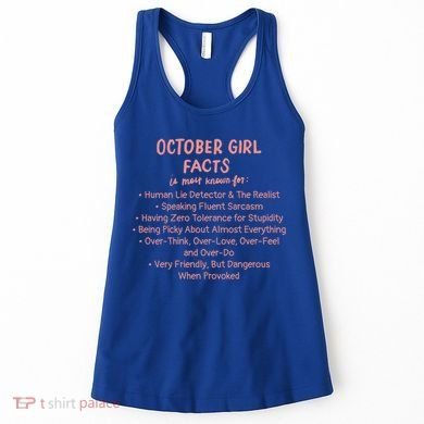 October Facts Birthday Funny Gift Born Libra Or Scorpio Gift Women's Tank Top
