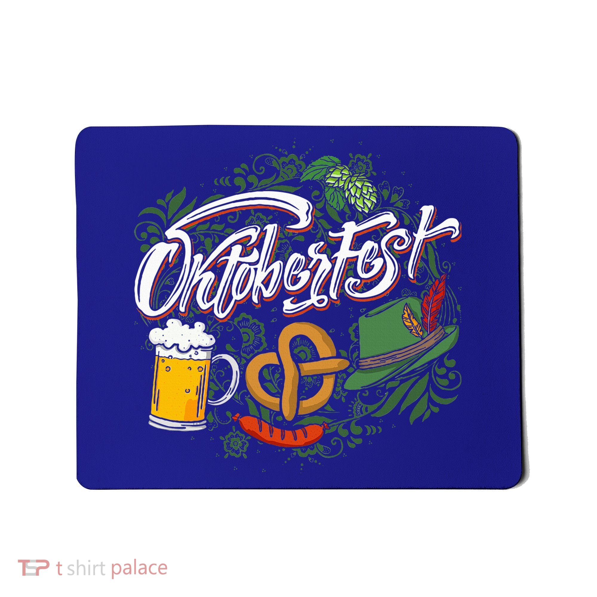 Oktoberfest Funny Beer Hat Pretzel And Edelweiss Mousepad