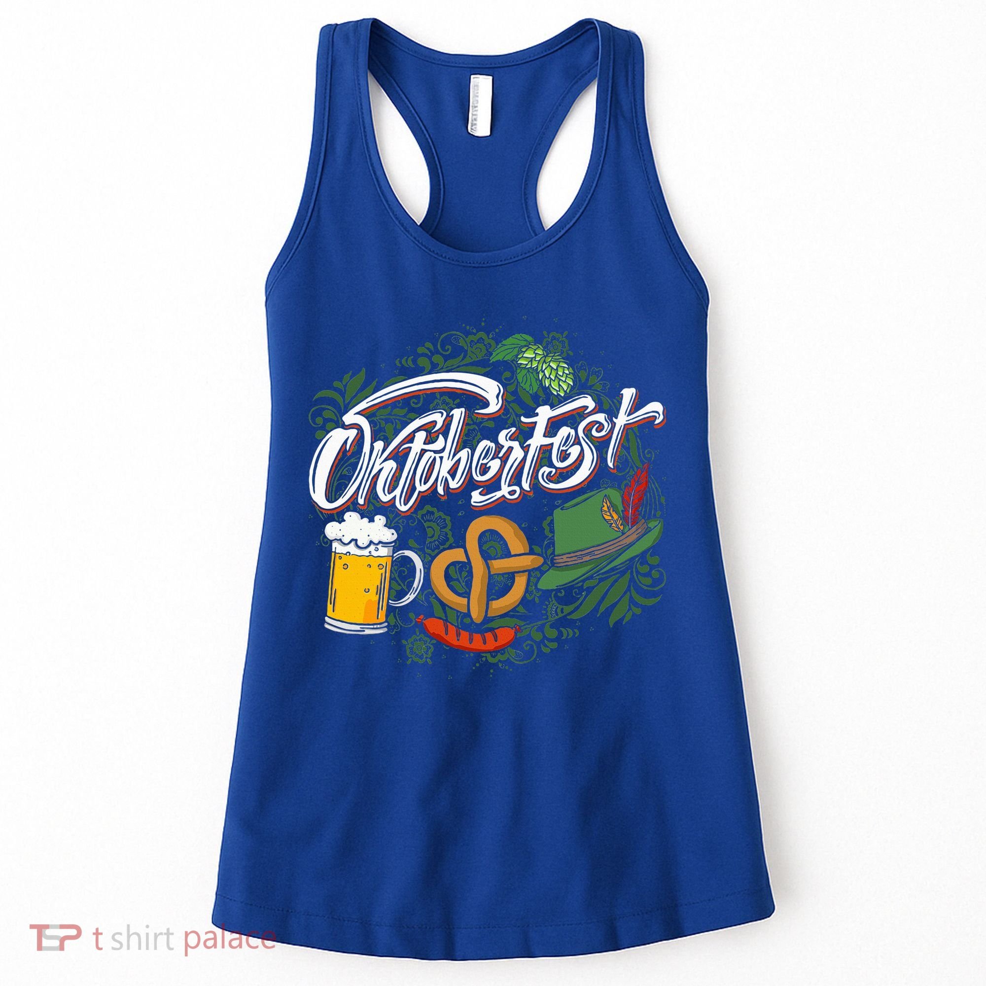 Oktoberfest Funny Beer Hat Pretzel And Edelweiss Women's Tank Top