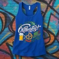 Oktoberfest Funny Beer Hat Pretzel And Edelweiss Women's Tank Top thumb 3
