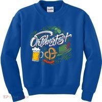 Oktoberfest Funny Beer Hat Pretzel And Edelweiss Kids Sweatshirt thumb 0