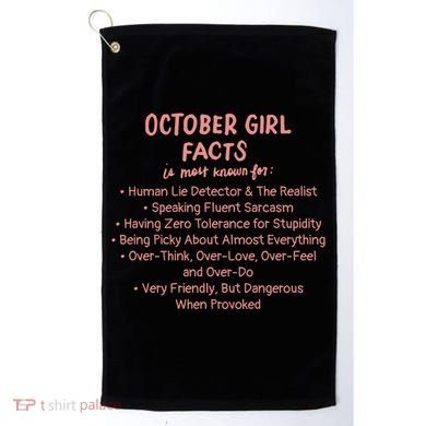October Facts Birthday Funny Gift Born Libra Or Scorpio Gift Golf Towel