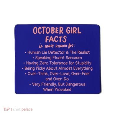 October Facts Birthday Funny Gift Born Libra Or Scorpio Gift Mousepad