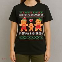 Our First Christmas As Mommy And Daddy Matching Family T-Shirt thumb 4