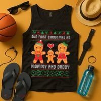 Our First Christmas As Mommy And Daddy Matching Family Tank Top thumb 4