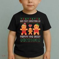 Our First Christmas As Mommy And Daddy Matching Family Toddler T-Shirt thumb 2