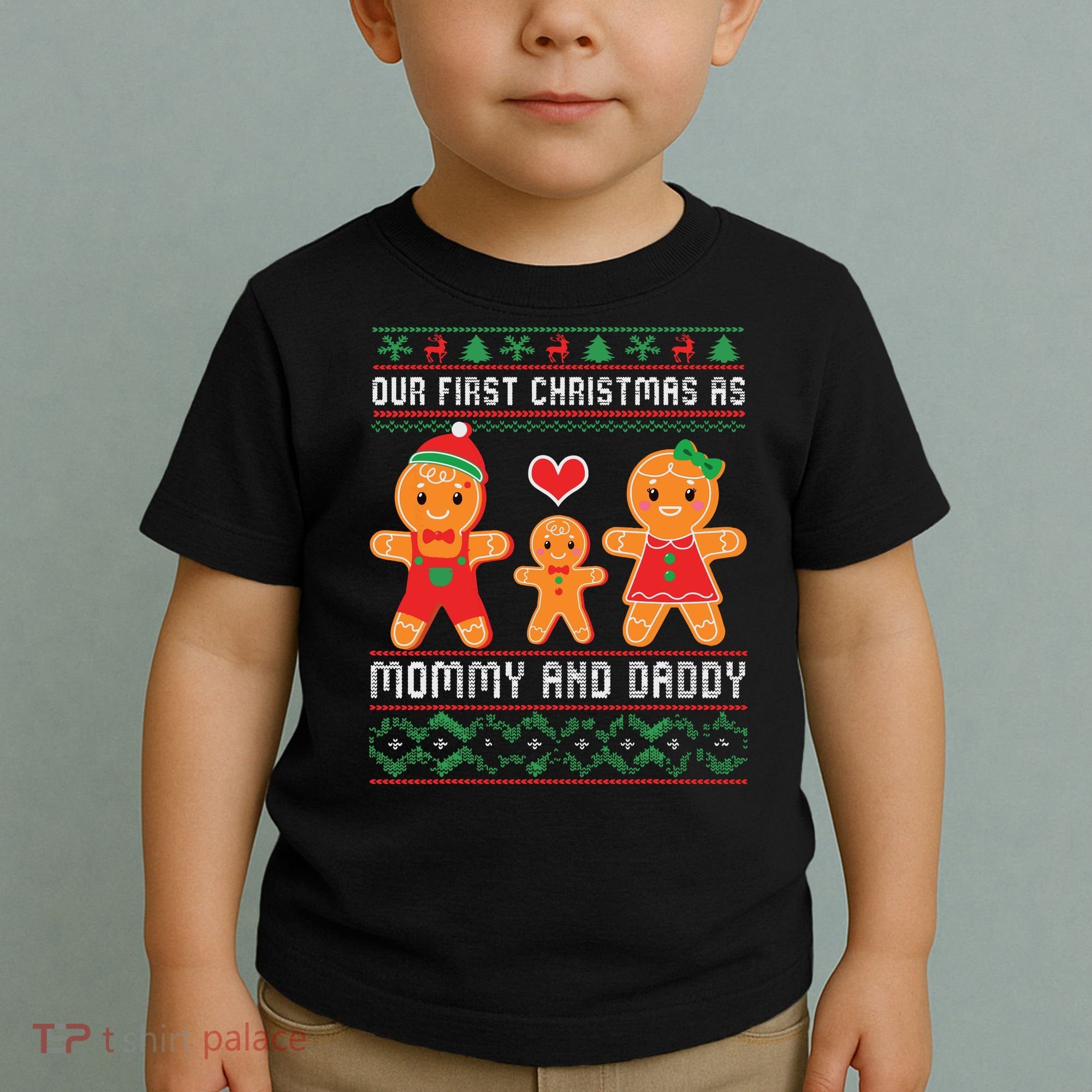 Our First Christmas As Mommy And Daddy Matching Family Toddler T-Shirt