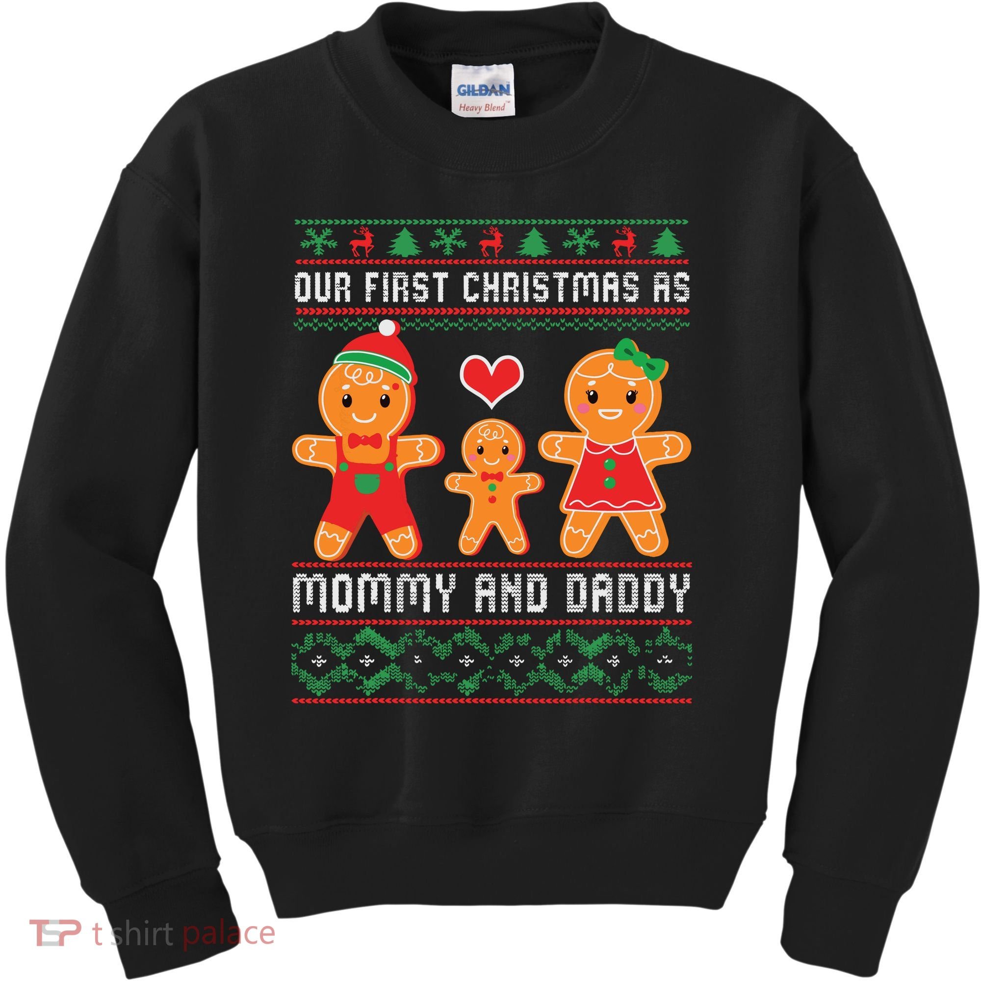 Our First Christmas As Mommy And Daddy Matching Family Kids Sweatshirt