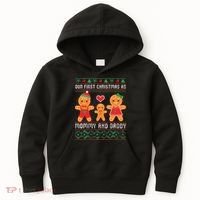 Our First Christmas As Mommy And Daddy Matching Family Kids Hoodie thumb 0
