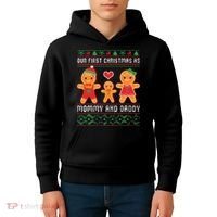 Our First Christmas As Mommy And Daddy Matching Family Kids Hoodie thumb 4