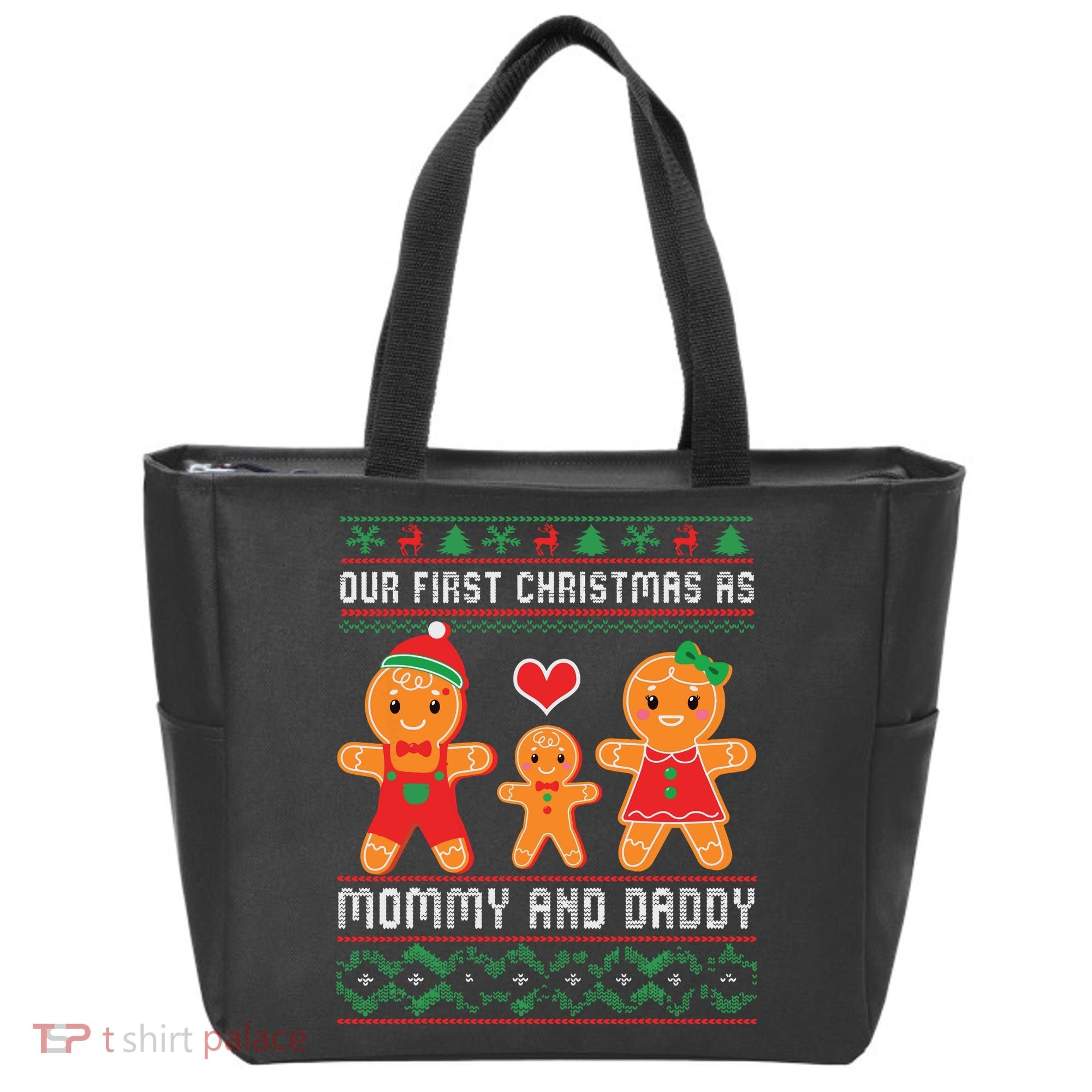 Our First Christmas As Mommy And Daddy Matching Family Tote Bag