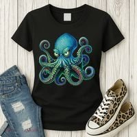 Octopus Fun Cephalopod Sea Creatures Kraken Octopus Women's T-Shirt thumb 3