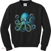 Octopus Fun Cephalopod Sea Creatures Kraken Octopus Kids Sweatshirt thumb 0