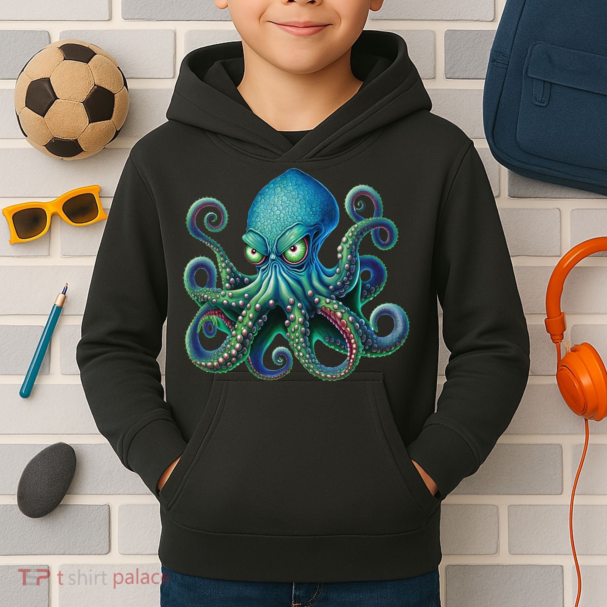 Octopus Fun Cephalopod Sea Creatures Kraken Octopus Kids Hoodie