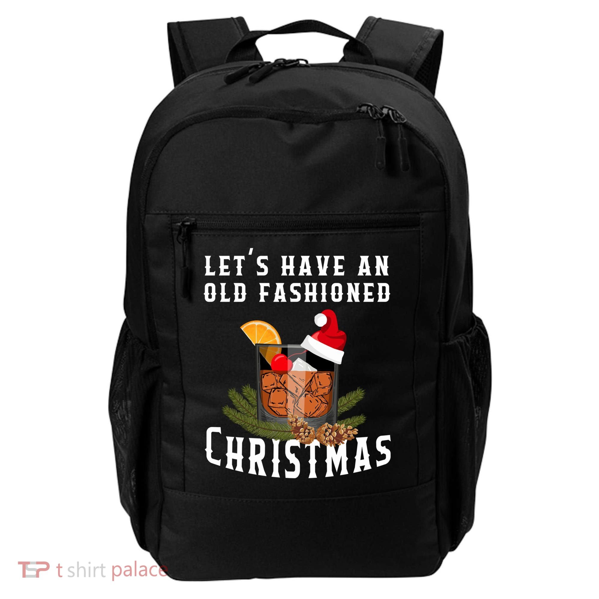 Old Fashioned Christmas Funny Bourbon Whiskey Cocktail Gift Backpack