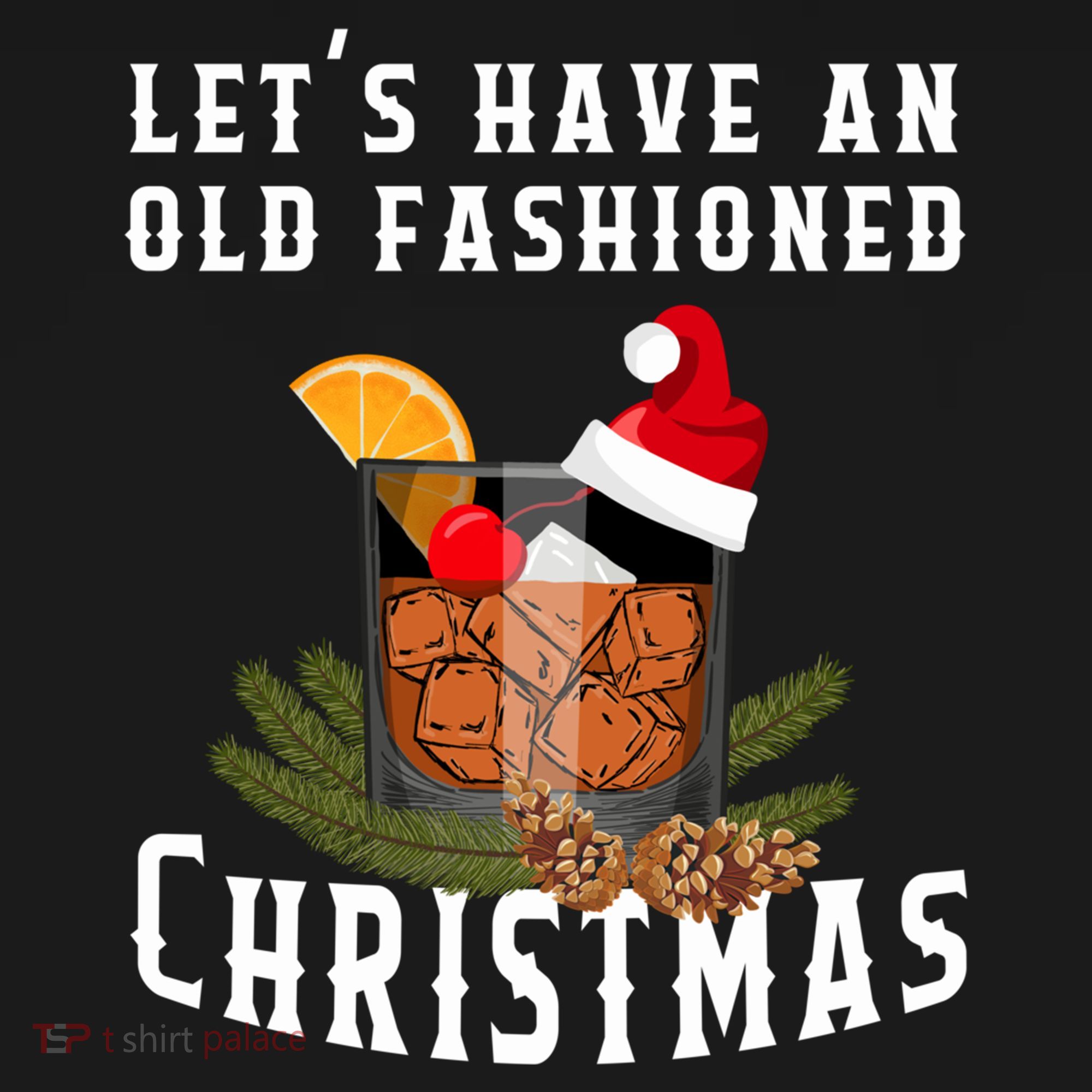 Old Fashioned Christmas Funny Bourbon Whiskey Cocktail Gift Ornament