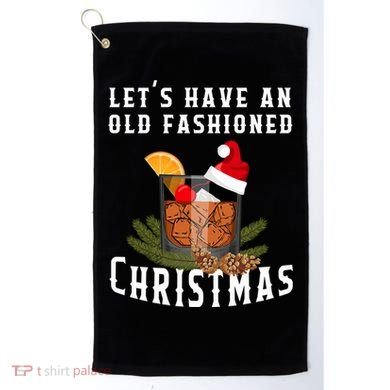 Old Fashioned Christmas Funny Bourbon Whiskey Cocktail Gift Golf Towel