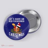 Old Fashioned Christmas Funny Bourbon Whiskey Cocktail Gift Button thumb 0