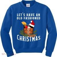 Old Fashioned Christmas Funny Bourbon Whiskey Cocktail Gift Kids Sweatshirt thumb 0