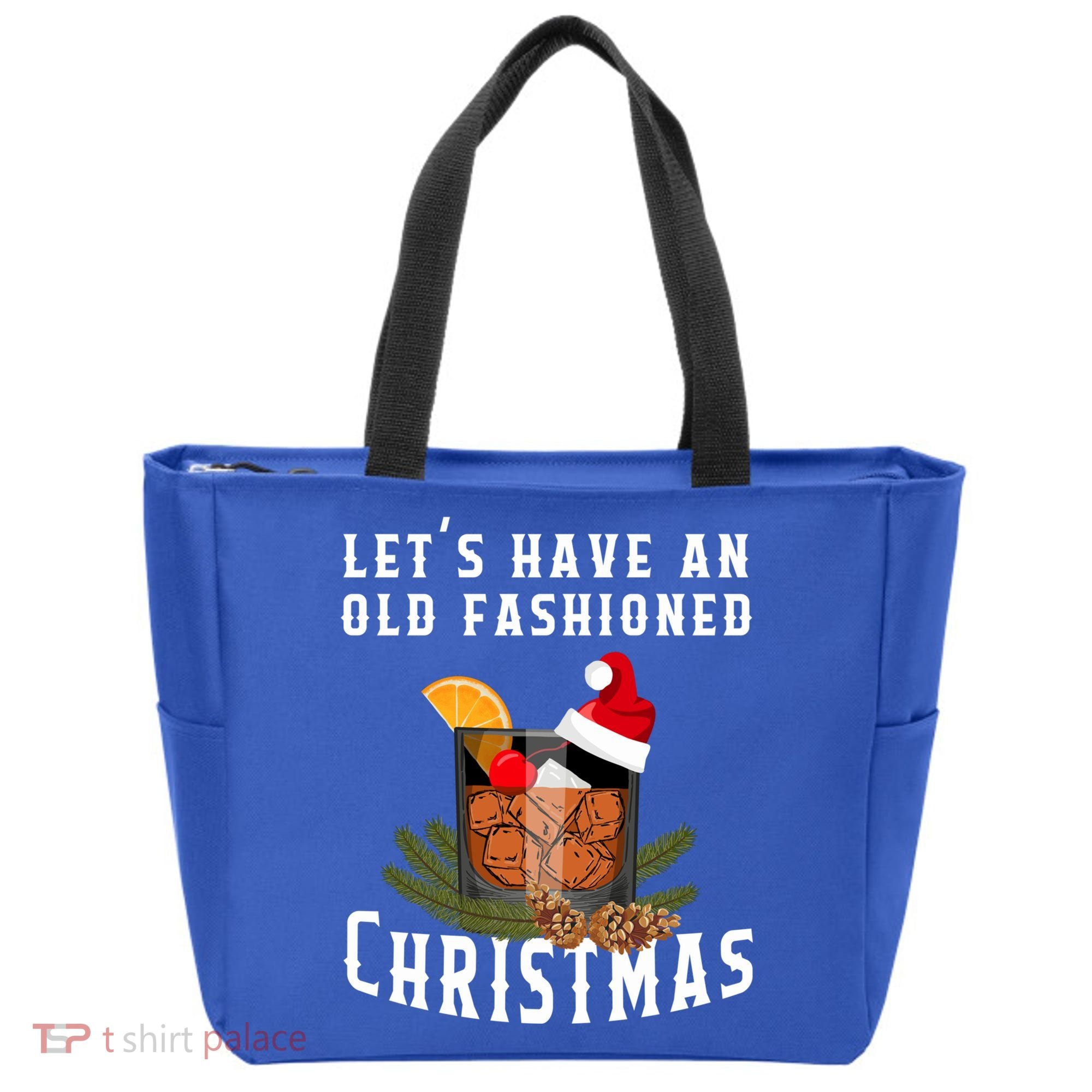 Old Fashioned Christmas Funny Bourbon Whiskey Cocktail Gift Tote Bag