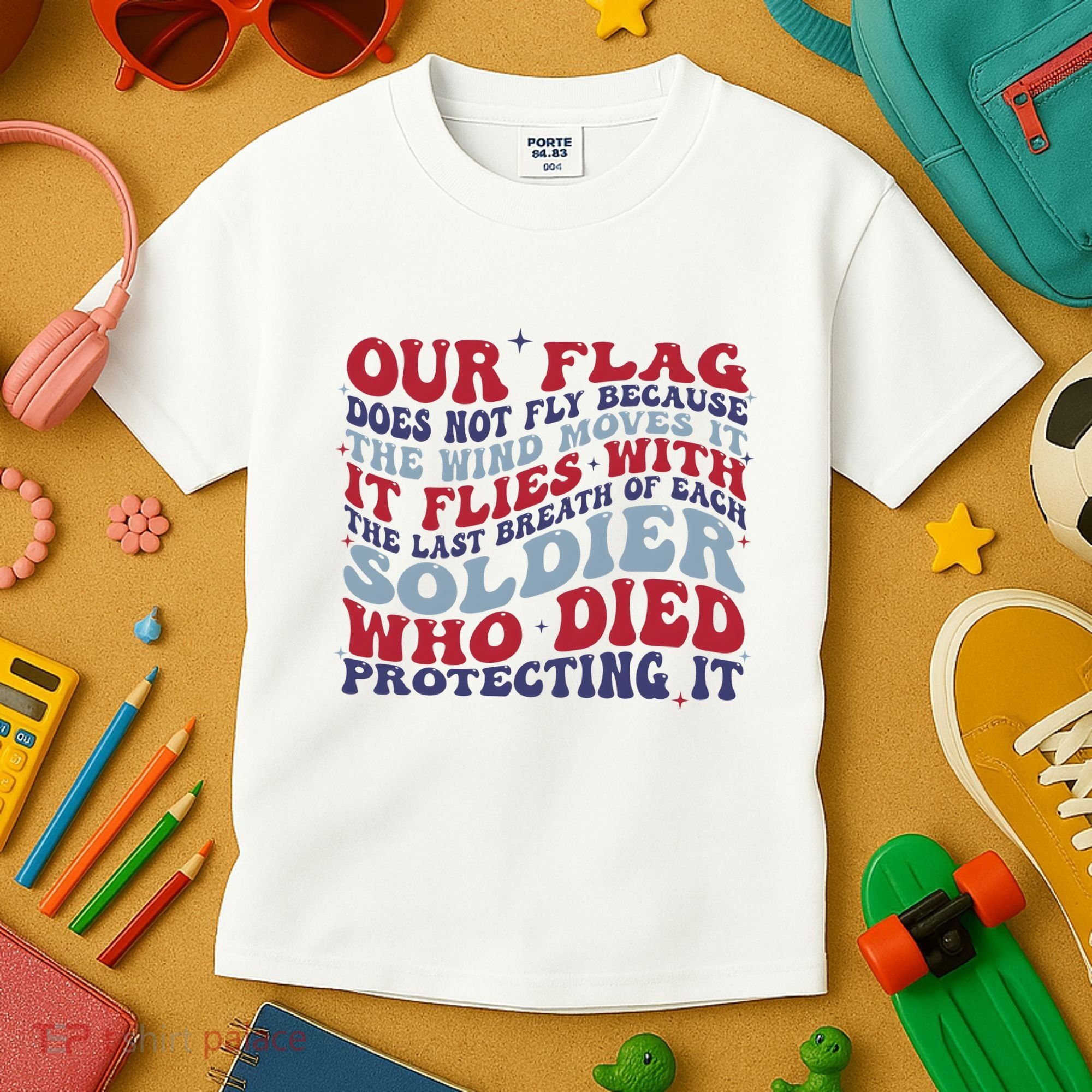 Our Flag Does Not Fly Because The Wind Moves It Kids T-Shirt