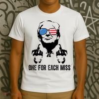 One For Each Miss Donald Trump Middle Finger Usa Funny T-Shirt thumb 3