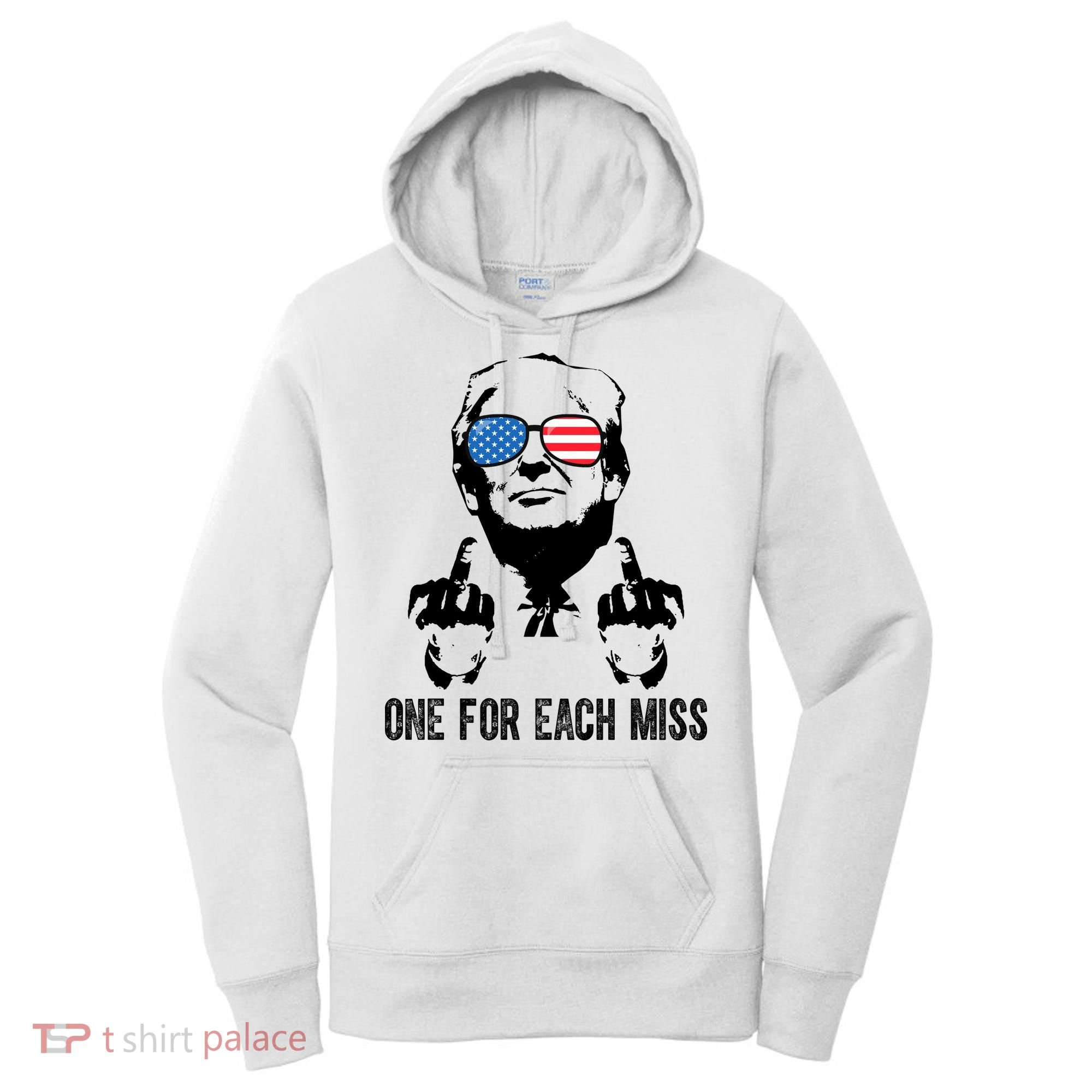 One For Each Miss Donald Trump Middle Finger Usa Funny Women's Hoodie