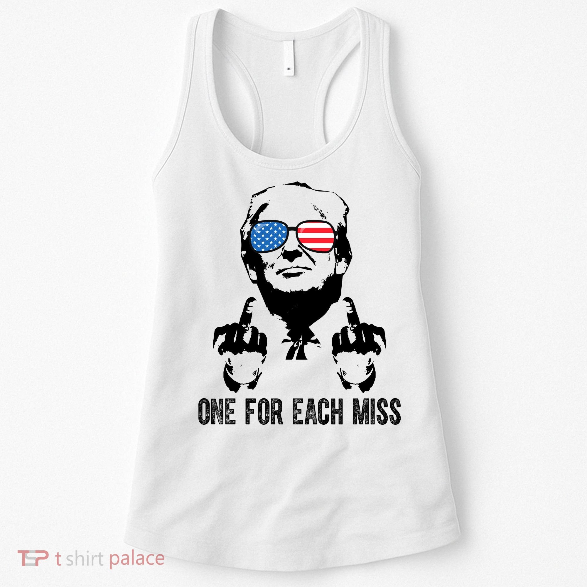 One For Each Miss Donald Trump Middle Finger Usa Funny Women's Tank Top