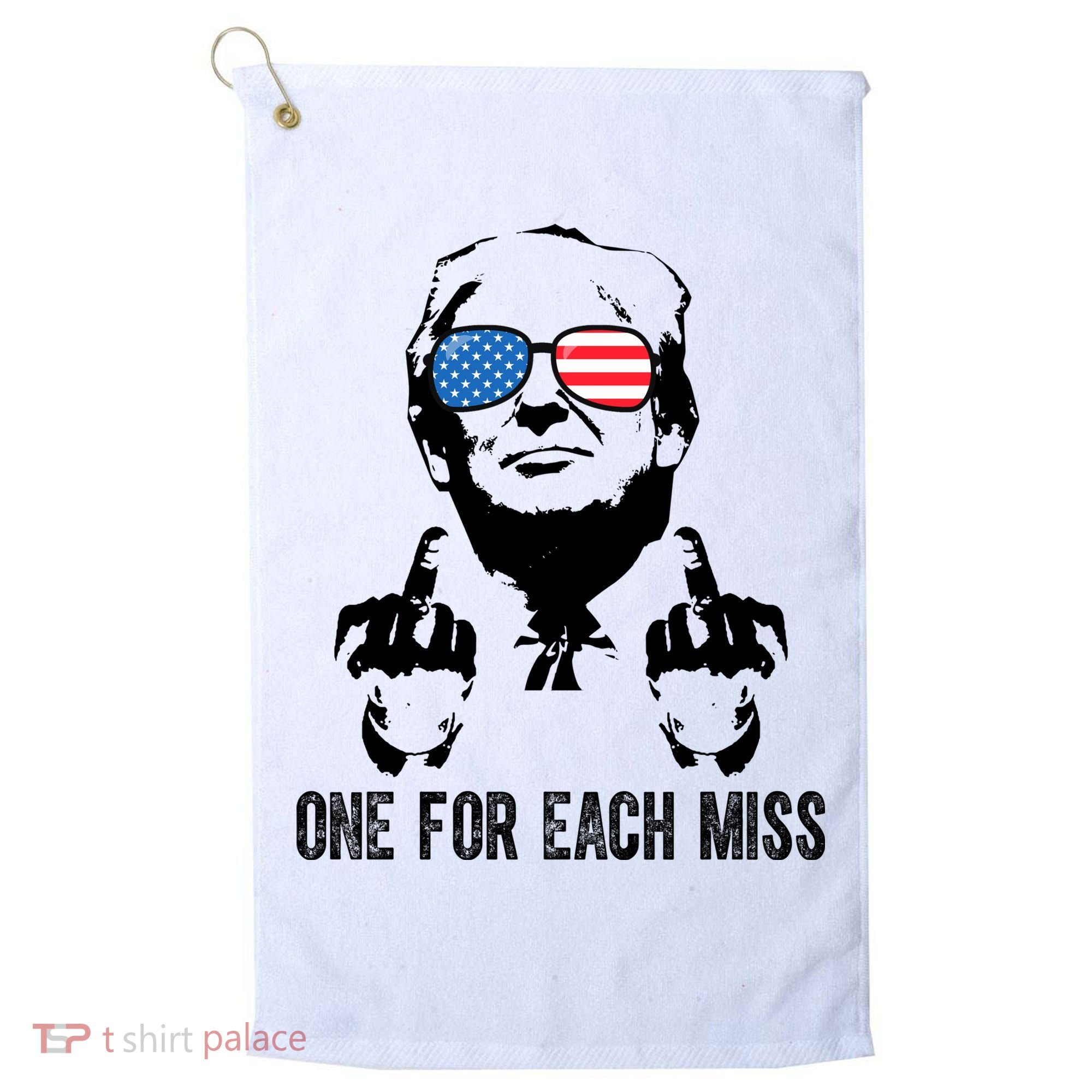 One For Each Miss Donald Trump Middle Finger Usa Funny Golf Towel