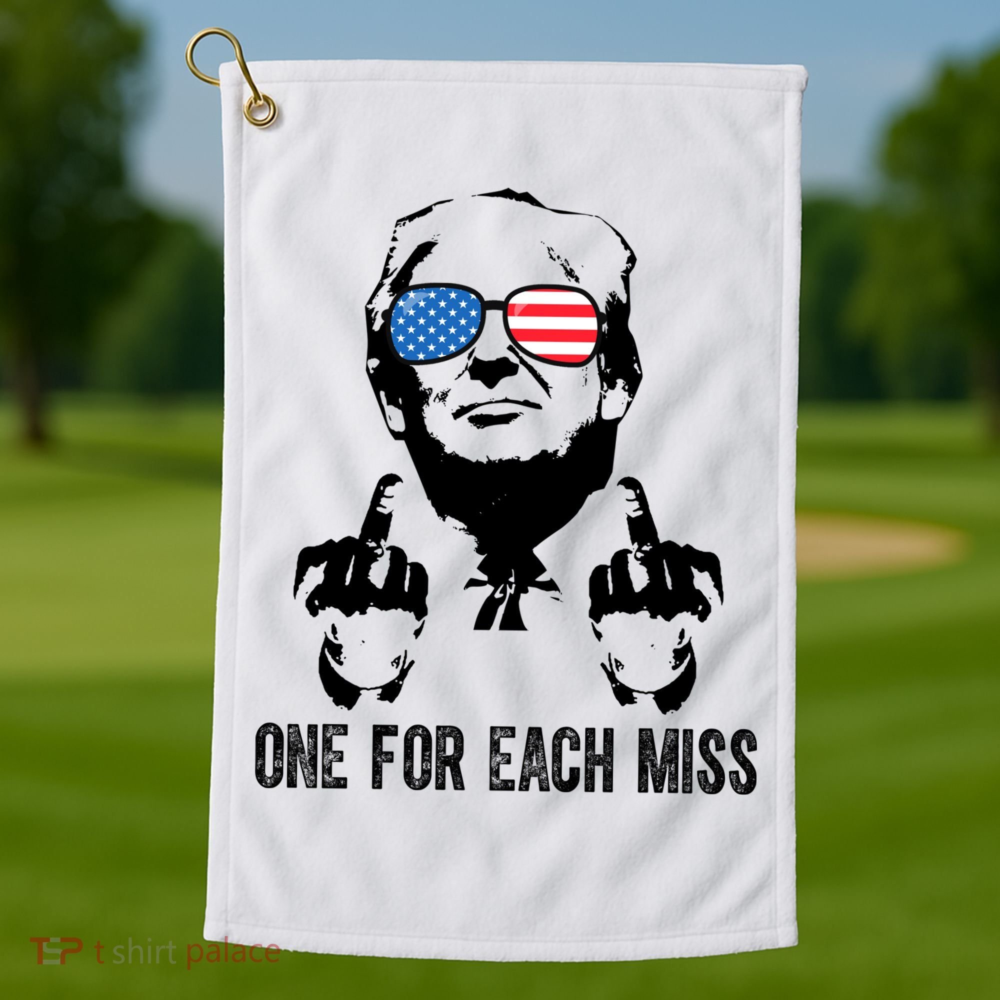 One For Each Miss Donald Trump Middle Finger Usa Funny Golf Towel