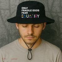 Only Fragile Egos Fear Equality Hu Rights Meaningful Gift Bucket Hat thumb 2