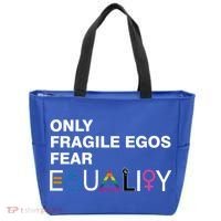 Only Fragile Egos Fear Equality Hu Rights Meaningful Gift Tote Bag thumb 0