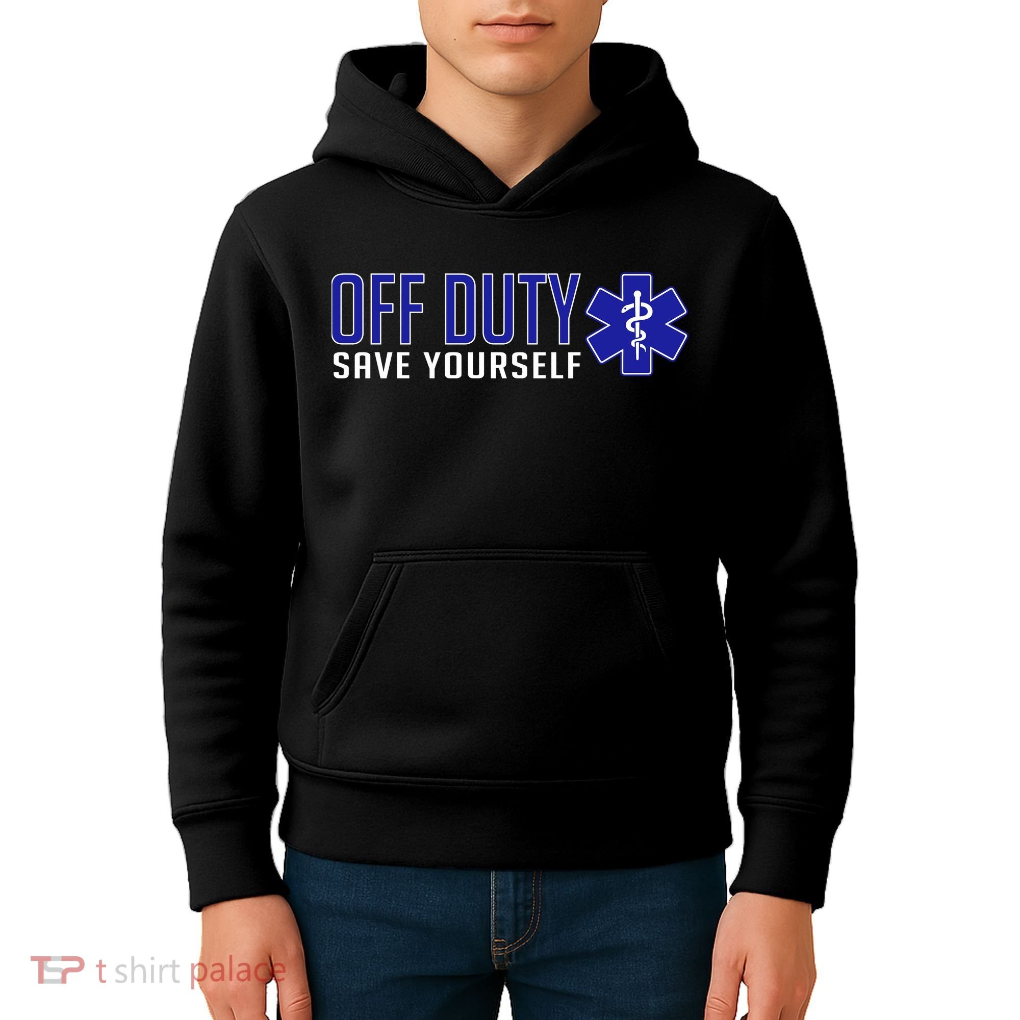 Off Duty Save Yourself EMT Kids Hoodie