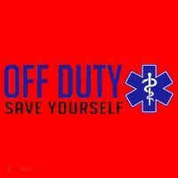Off Duty Save Yourself EMT Santa Hat thumb 1