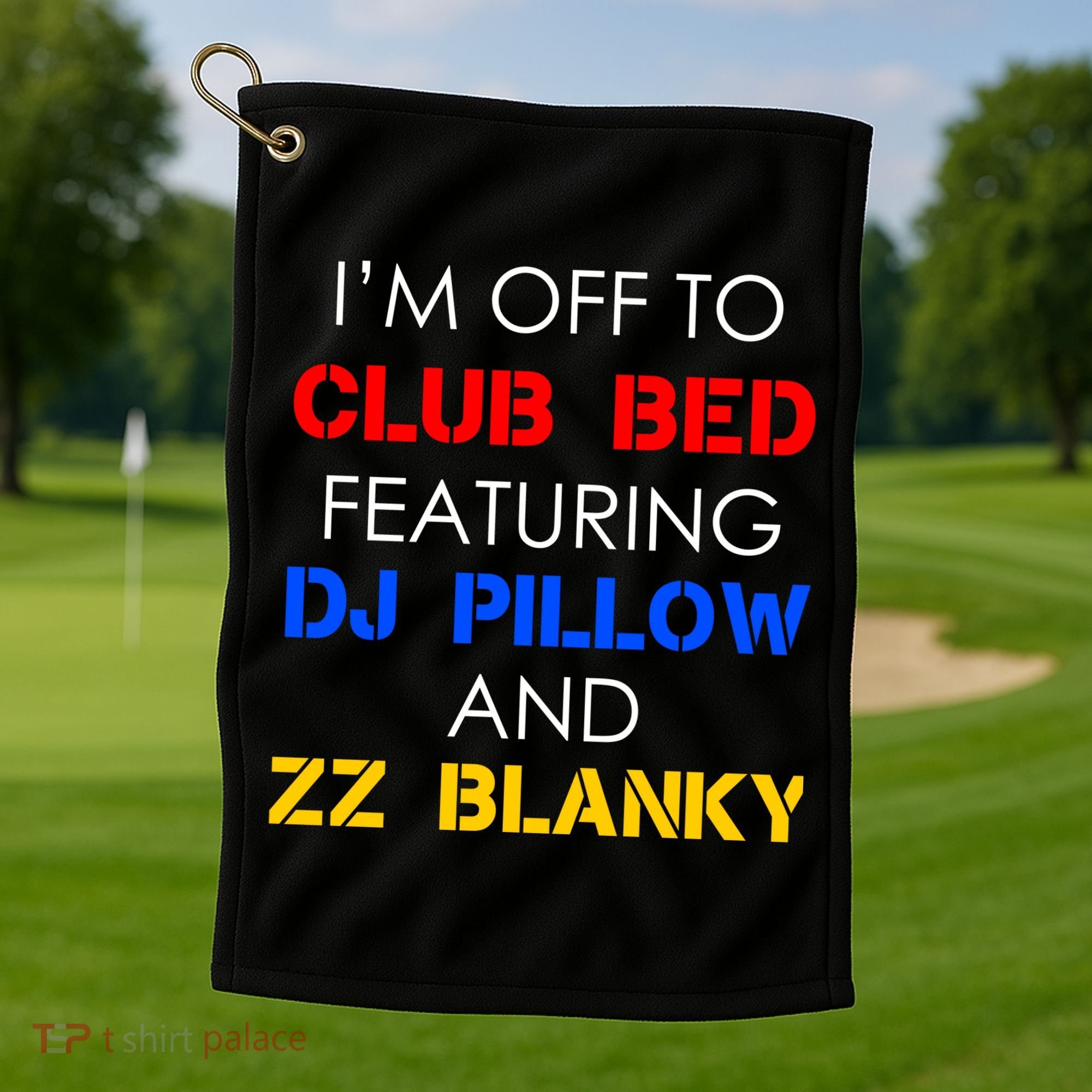 Off To Club Bed Featuring DJ Pillow and ZZ Blanky Golf Towel