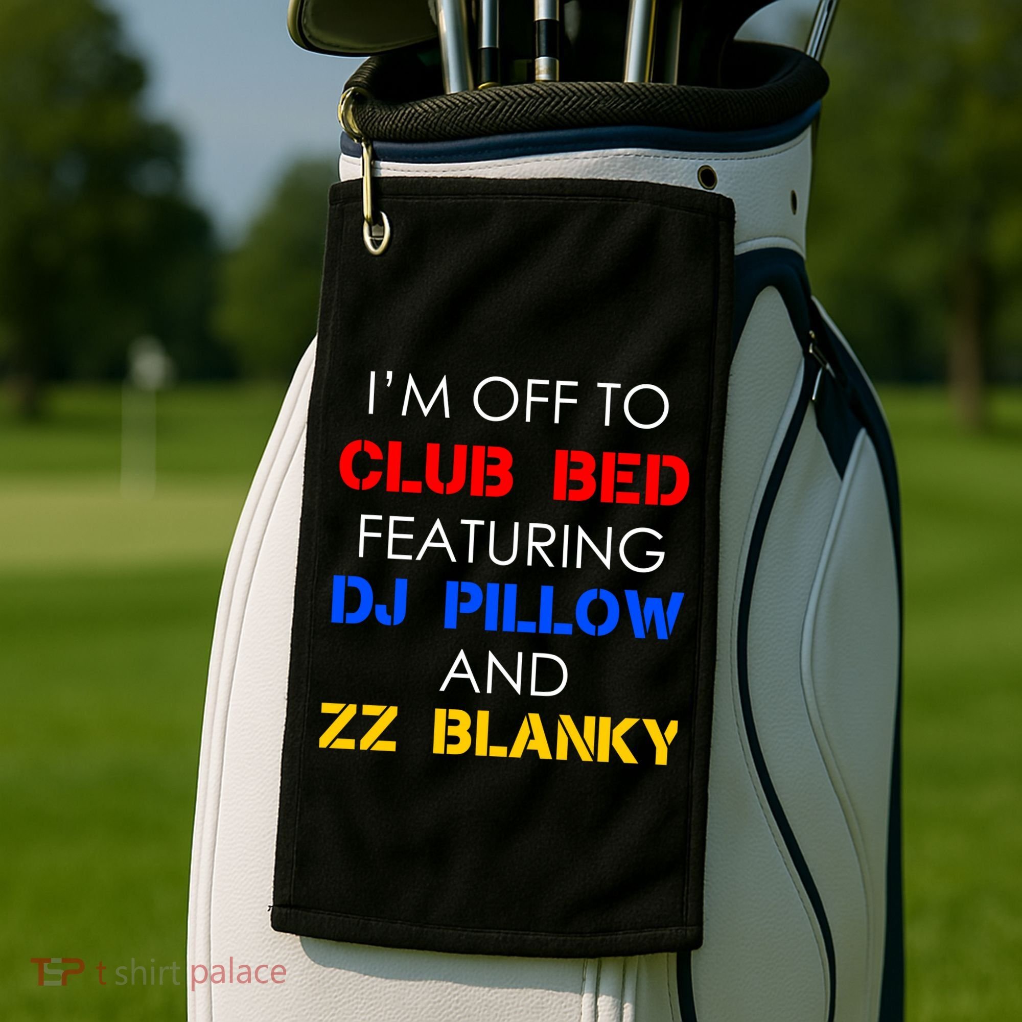 Off To Club Bed Featuring DJ Pillow and ZZ Blanky Golf Towel