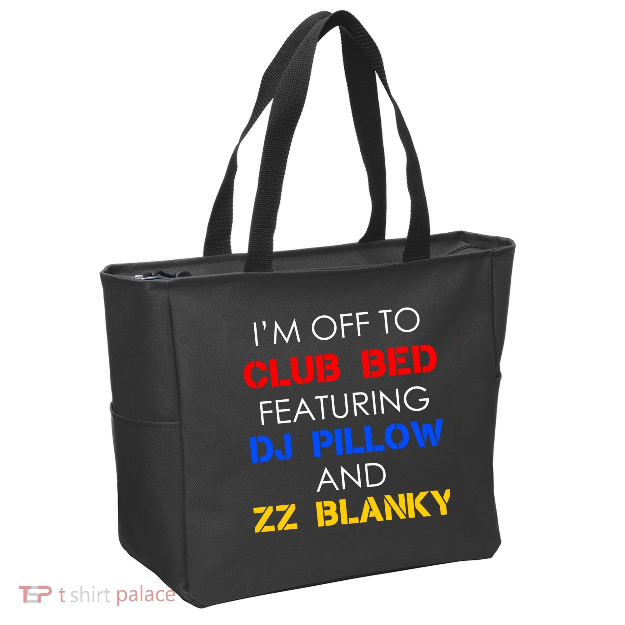 Off To Club Bed Featuring DJ Pillow and ZZ Blanky Tote Bag