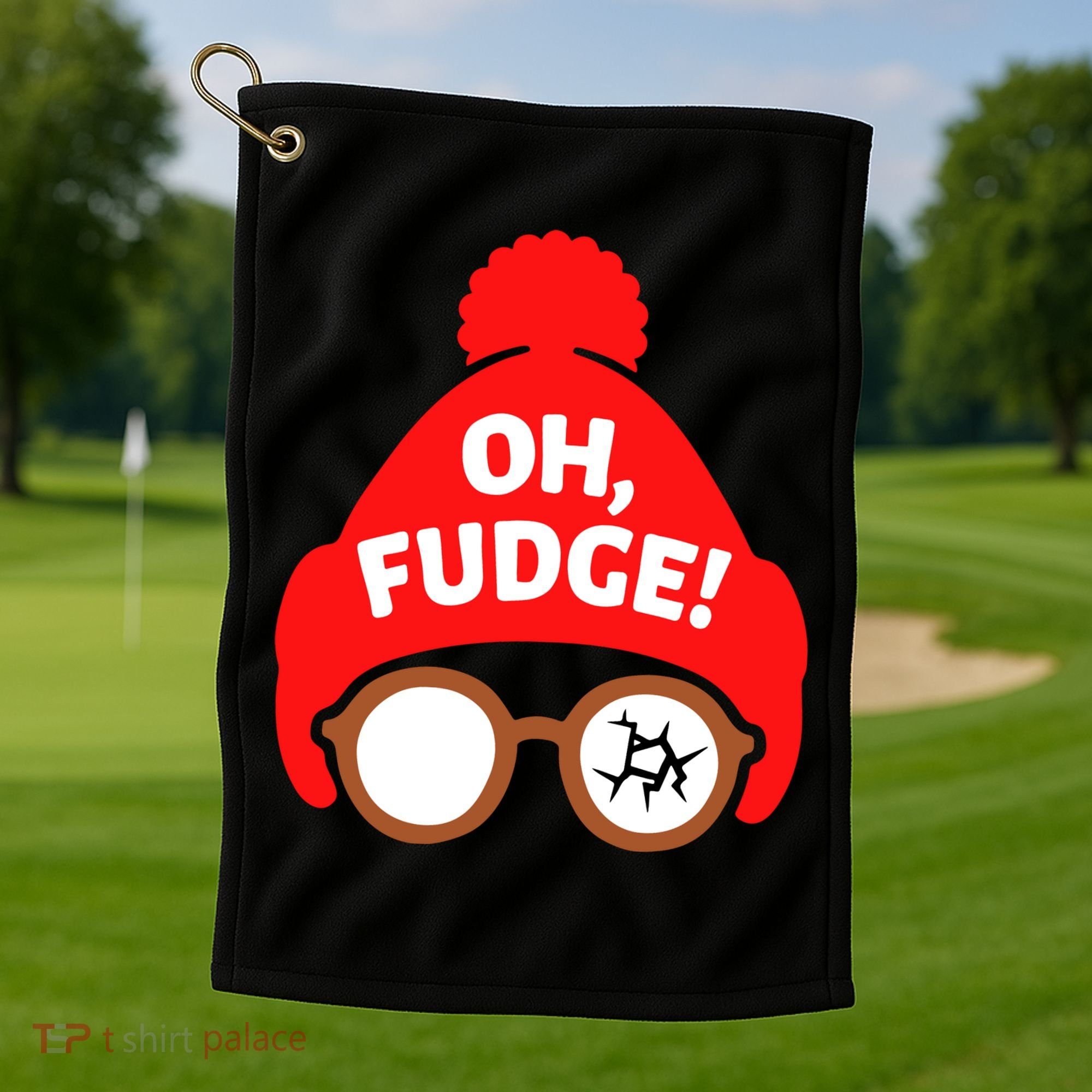 Oh Fudge Funny Christmas Golf Towel