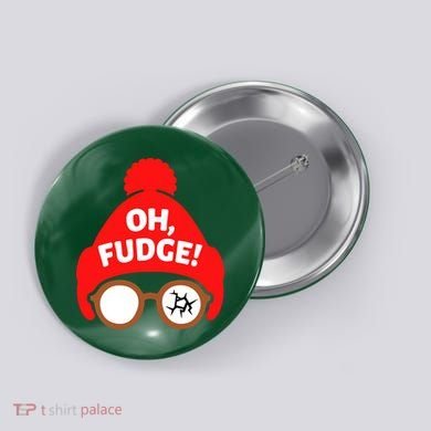 Oh Fudge Funny Christmas Button