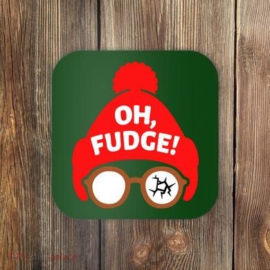 Oh Fudge Funny Christmas Coaster