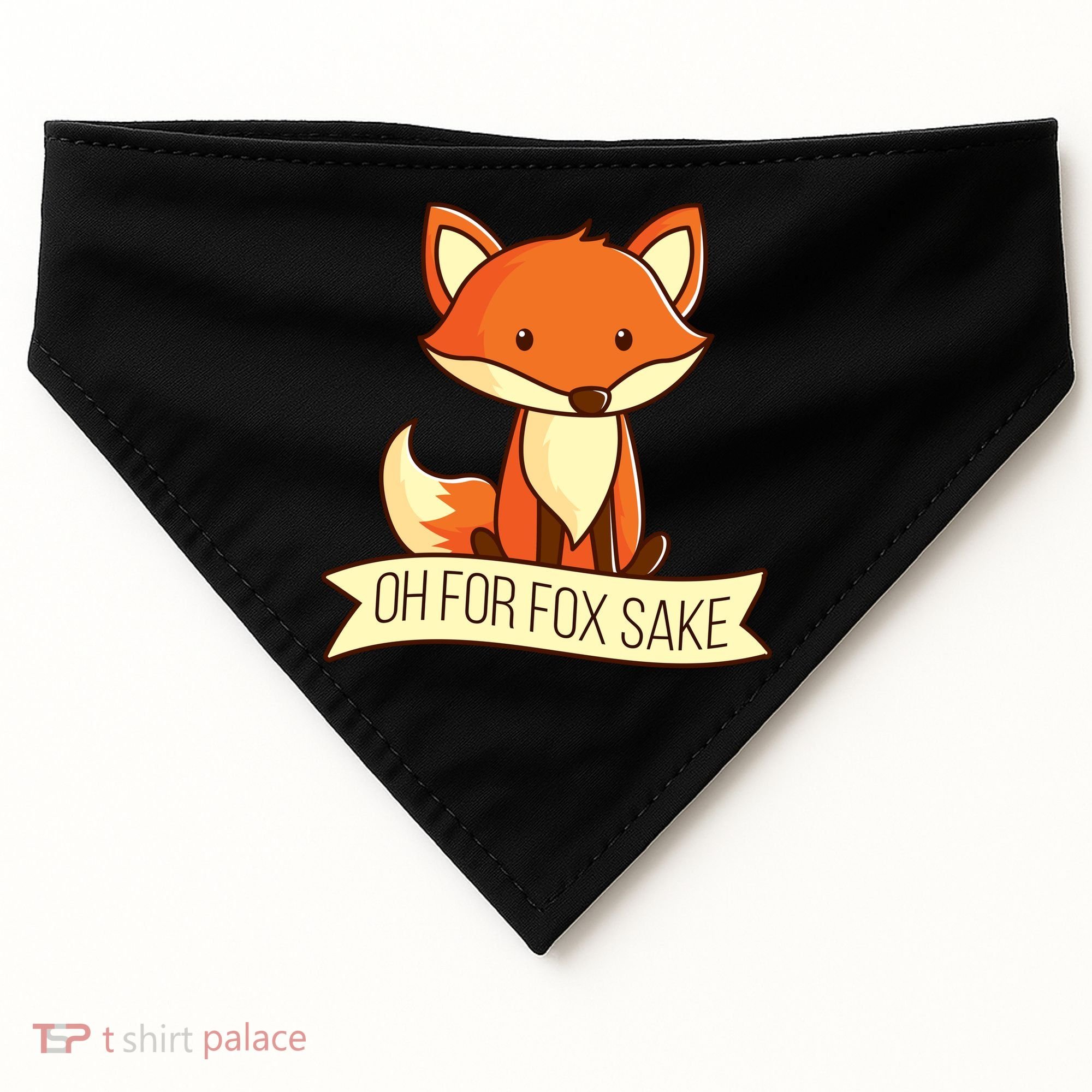 Oh For Fox Sake Funny Foxy Nerd Cool Gift USA-Made Doggie Bandana