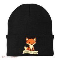 Oh For Fox Sake Funny Foxy Nerd Cool Gift Beanie thumb 0