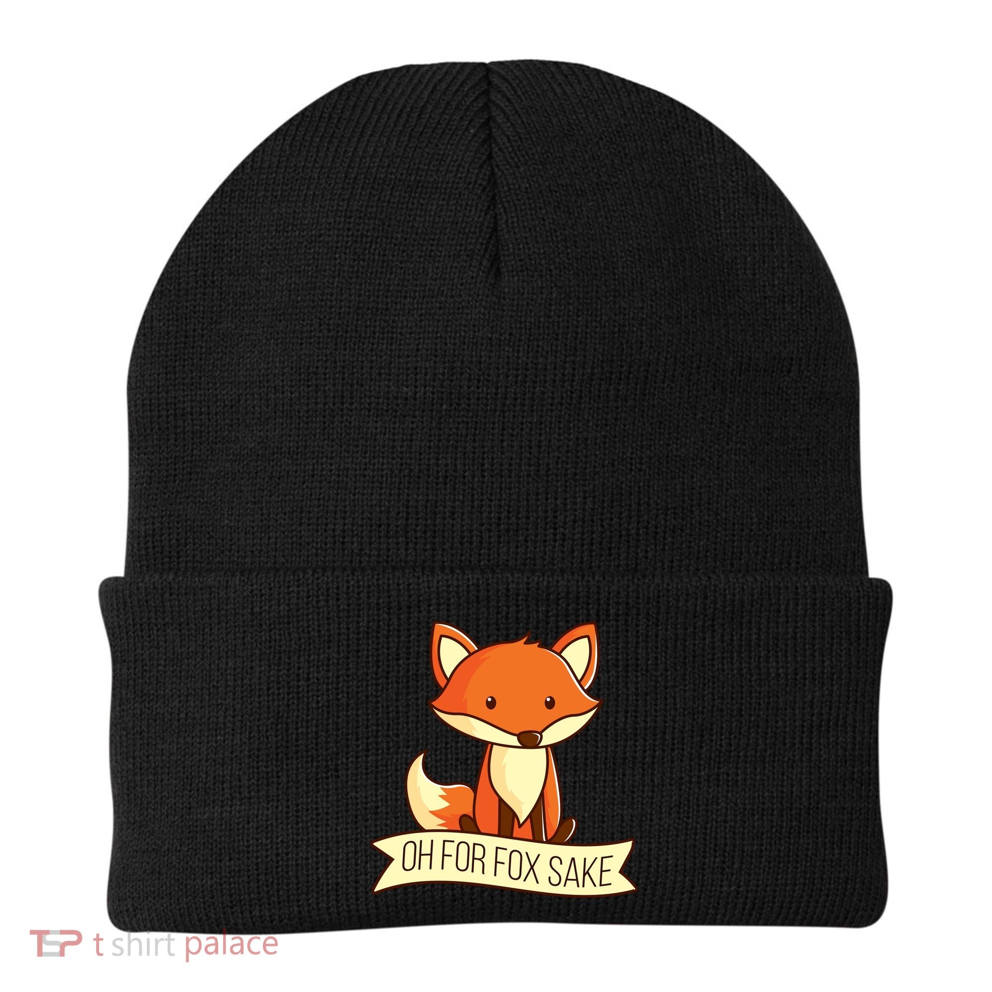 Oh For Fox Sake Funny Foxy Nerd Cool Gift Beanie