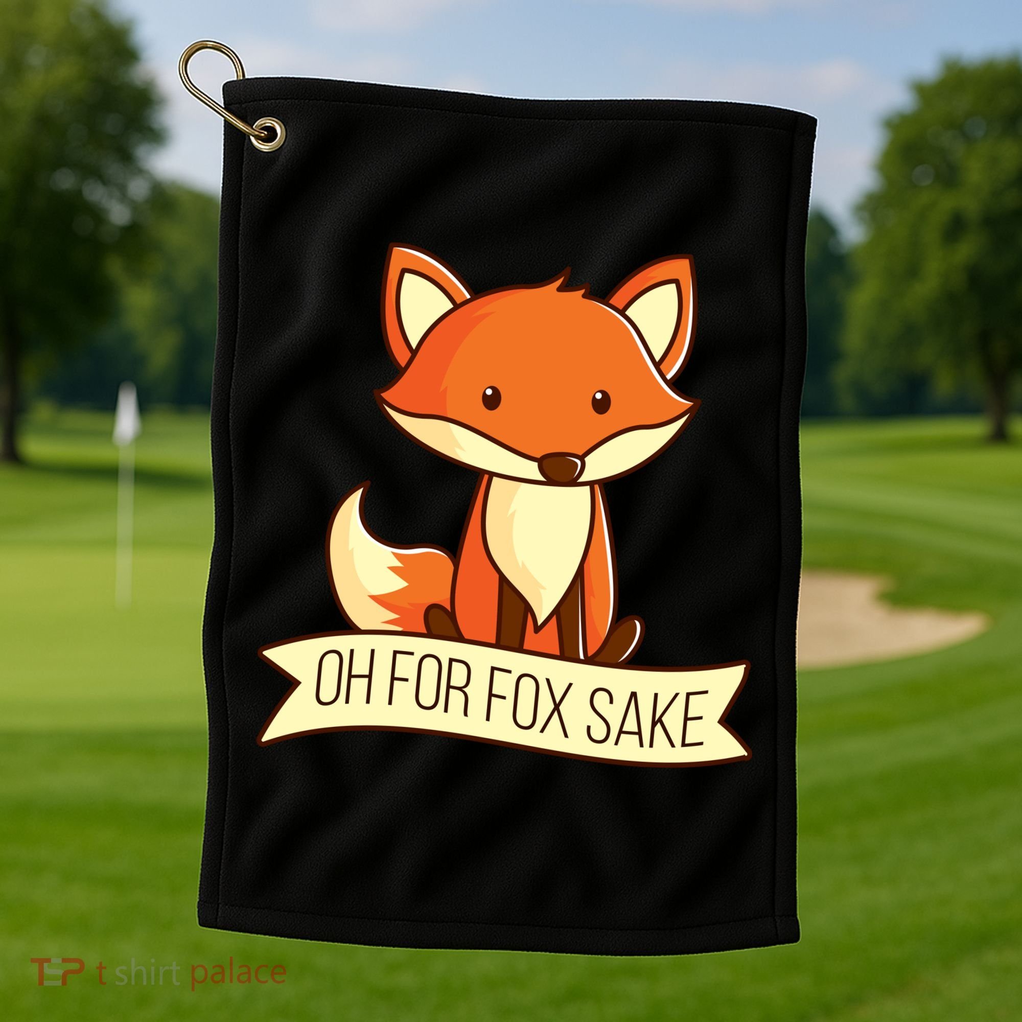 Oh For Fox Sake Funny Foxy Nerd Cool Gift Golf Towel