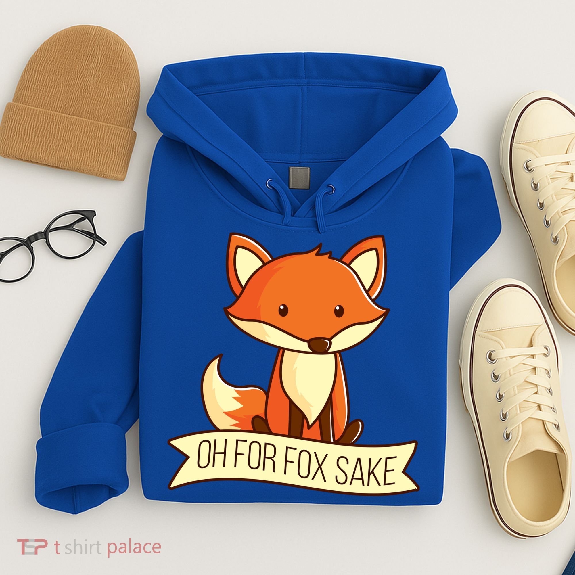 Oh For Fox Sake Funny Foxy Nerd Cool Gift Hoodie