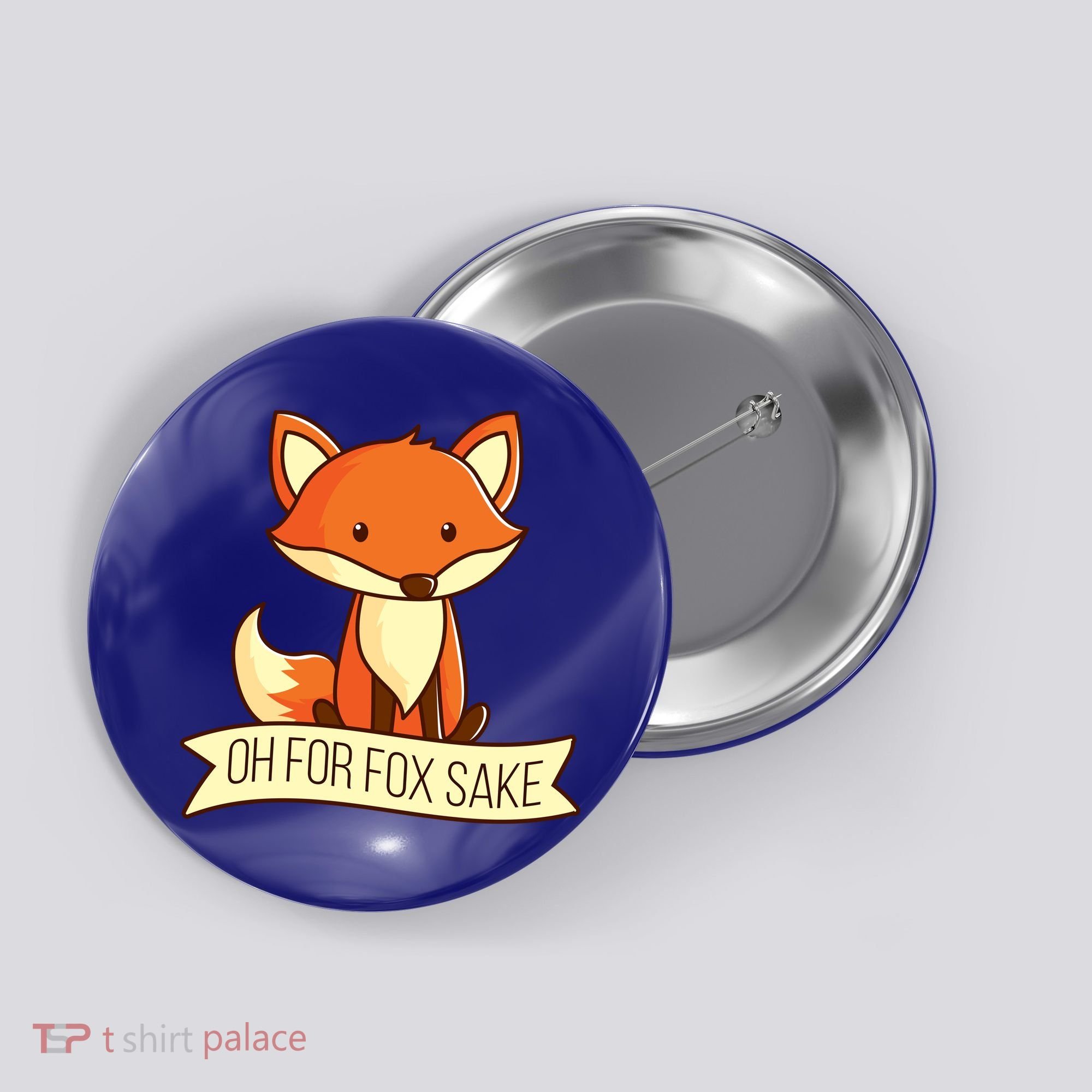 Oh For Fox Sake Funny Foxy Nerd Cool Gift Button
