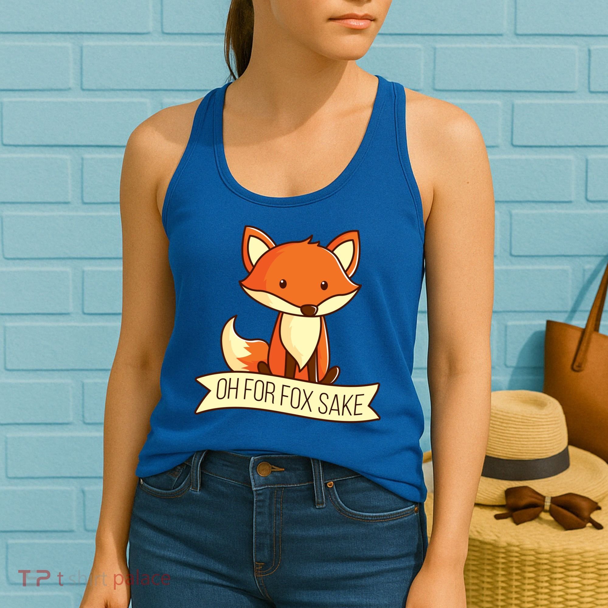 Oh For Fox Sake Funny Foxy Nerd Cool Gift Women's Tank Top