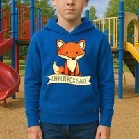 Oh For Fox Sake Funny Foxy Nerd Cool Gift Kids Hoodie thumb 2