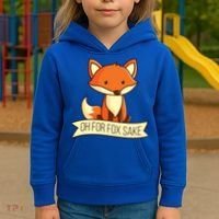 Oh For Fox Sake Funny Foxy Nerd Cool Gift Kids Hoodie thumb 3